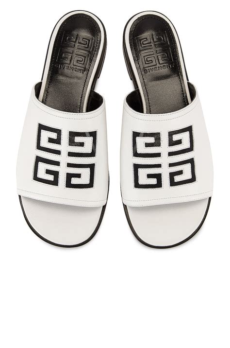 givenchy white sandals|givenchy 4g flat mule sandals.